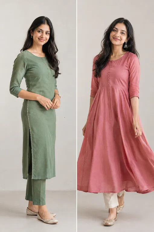 how to choose anarkali suit according to body type chart by ethora
