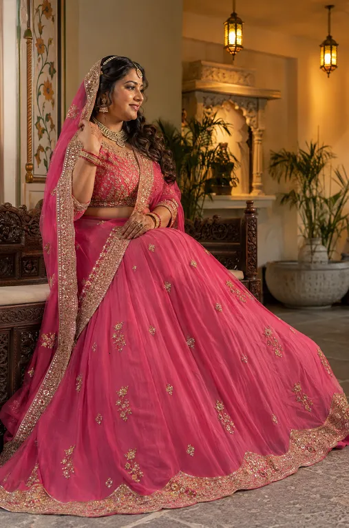 can-can layering under a flowing lehenga skirt for a curvy body