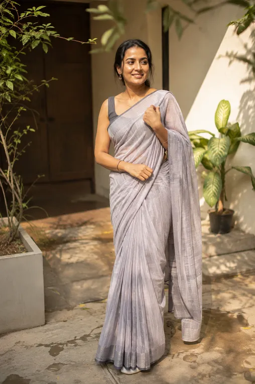 cotton saree paired with a cotton petticoat for breathable everyday comfort