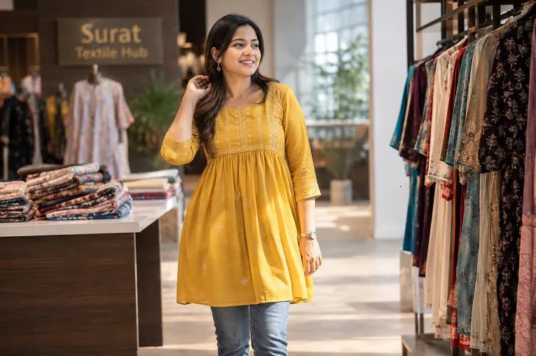 kurti for rectangle body shape styling in empire waist cut