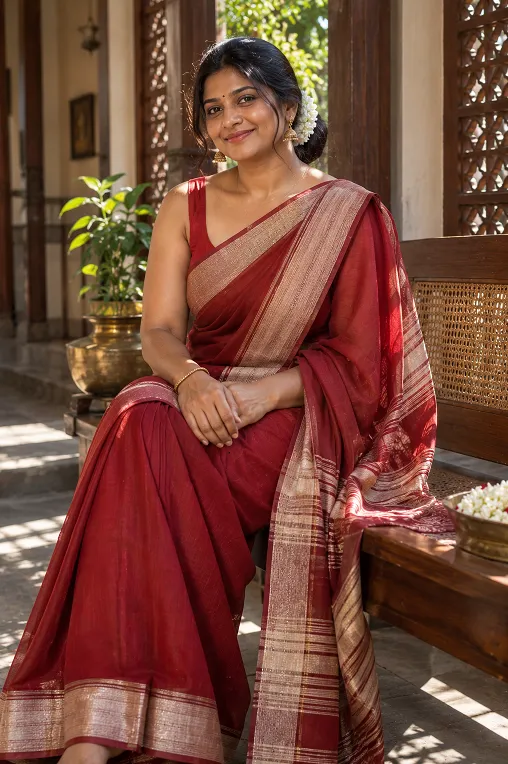 Seedha pallu saree drape styling for rectangle body shape