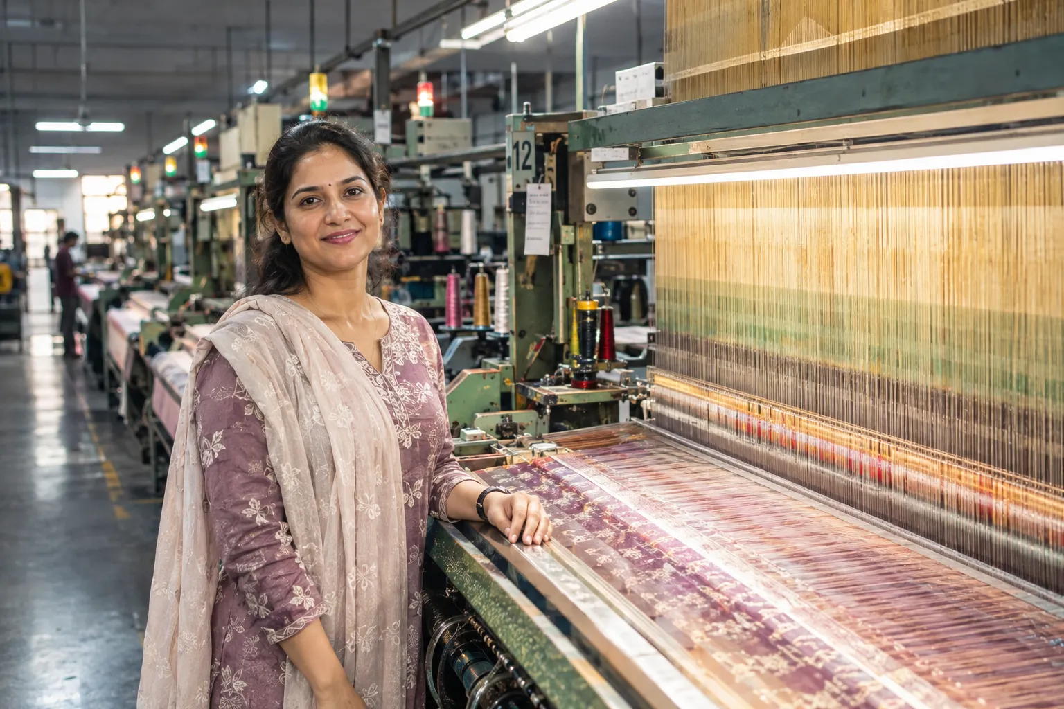 power loom unit weaving fabric in surat textile hub